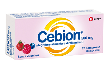 CEBION MASTICABILE SENZA ZUCCHERO VITAMINA C 500 MG 20 COMPRESSE - Farmacia Del Monaco