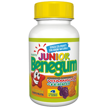 BENEGUM JUNIOR VIT C E FERRO 40 CARAMELLE GOMMOSE GUSTO FRUTTA - Farmacia Del Monaco