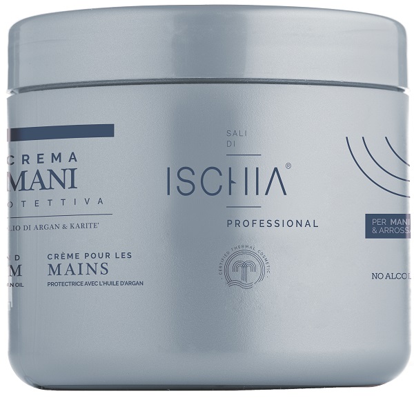 SALI DI ISCHIA CREMA MANI PROTETTIVA PER MANI SCREPOLATE & ARROSSATE CON OLIO DI ARGAN & KARITE' 500 ML - Farmacia Del Monaco