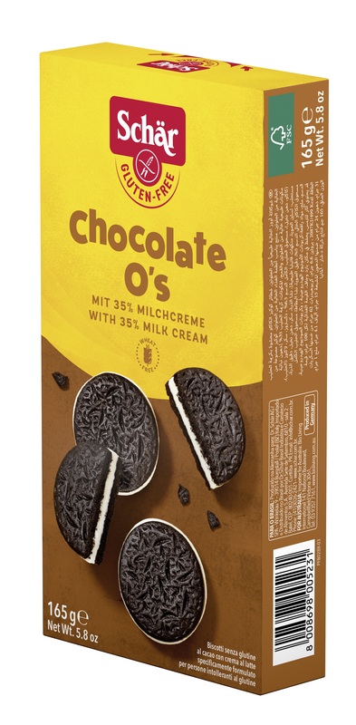 SCHAR CHOCOLATE O'S BISCOTTI AL CACAO CON CREMA AL LATTE 165 G - Farmacia Del Monaco