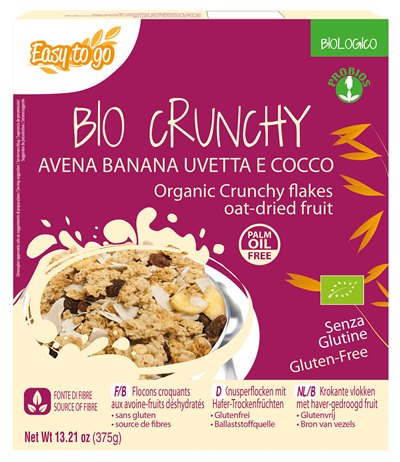 EASY TO GO BIO CRUNCHY AVENA BANANA UVETTA E COCCO 375 G - Farmacia Del Monaco