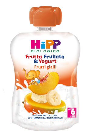 HIPP BIO FRUTTA FRULLATA YOGURT FRUTTI GIALLI 90 G - Farmacia Del Monaco