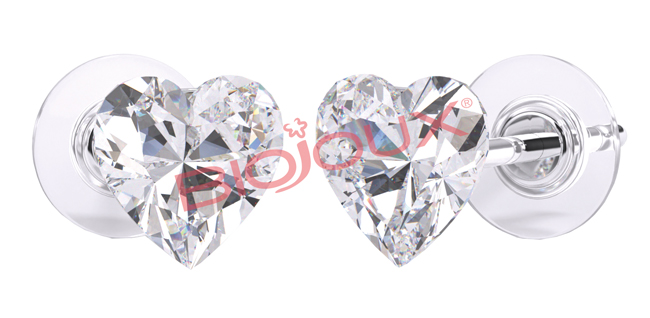 ORECCHINO POST FORATURA SWAROVSKI CRYSTAL HEART ARTICOLO BJT964 - Farmacia Del Monaco