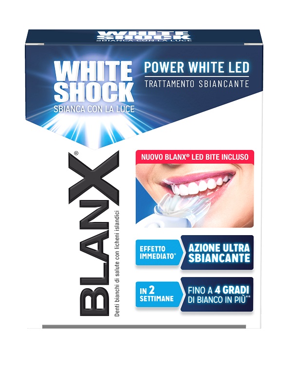BLANX WHITE SHOCK TRATTAMENTO SBIANCANTE POWER WHITE 30 ML + LED BITE - Farmacia Del Monaco