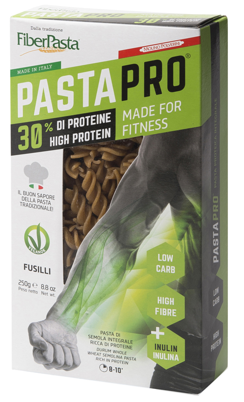 PASTAPRO FUSILLI INTEGRALI 30% PROTEINE 250 G - Farmacia Del Monaco