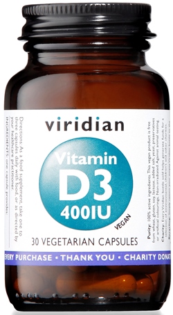 VIRIDIAN VITAMIN D3 400IU 30CPS - Farmacia Del Monaco