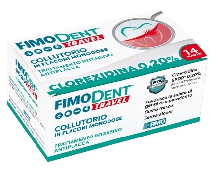 FIMODENT TRAVEL COLLUTORIO CLOREXIDINA SPDD 0,20% 14 FLACONCINI MONODOSE 10 ML - Farmacia Del Monaco
