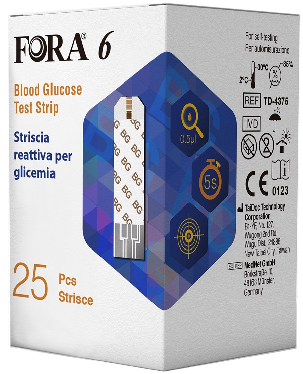 STRISCE MISURAZIONE GLICEMIA FORA 6 CONNECT BOX DA 25 PEZZI - Farmacia Del Monaco