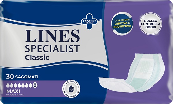PANNOLONE PER INCONTINENZA LINES SPECIAL CLASSIC SAGOMATO MAXI 30 PEZZI - Farmacia Del Monaco