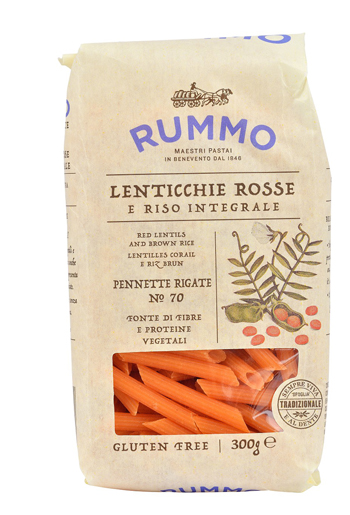 RUMMO PENNETTE RIGATE N 70 LENTICCHIE ROSSE E RISO INTEGRALE 300 G - Farmacia Del Monaco