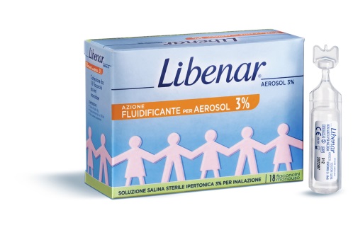 SOLUZIONE SALINA IPERTONICA 3% LIBENAR PER INALAZIONE CON AEROSOL 18 FLACONCINI MONOUSO X 4ML - Farmacia Del Monaco
