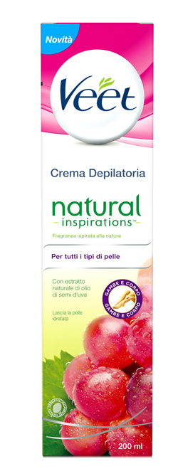 VEET NATURAL INSPIRATIONS CREMA SOTTO LA DOCCIA OLIO SEMI DI UVA 200 ML - Farmacia Del Monaco