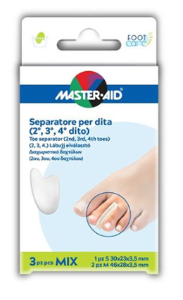 SEPARATORE DITA IN GEL MASTER-AID FOOTCARE MIX 1 SMALL + 2 MEDIUM C9 - Farmacia Del Monaco