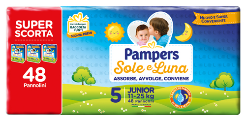 PAMPERS SOLE&LUNA TRIO JUNIOR 48 PEZZI - Farmacia Del Monaco