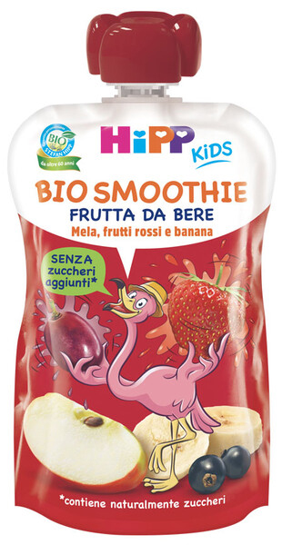 HIPP BIO SMOOTHIES MELA/BAN/FRUTTI ROSSI 120 ML - Farmacia Del Monaco