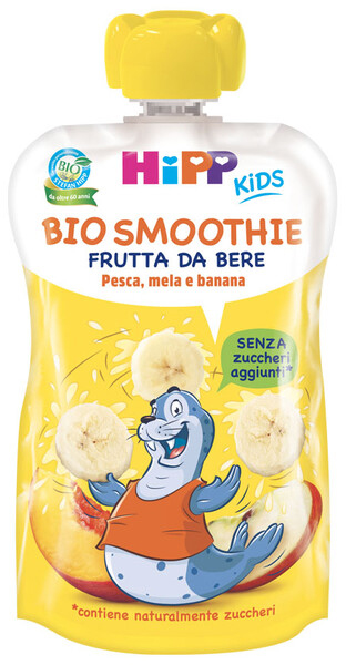 HIPP BIO SMOOTHIES MELA/BAN/PESCA 120 ML - Farmacia Del Monaco