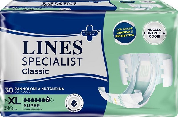 PANNOLONE A MUTANDA LINES SPECIALIST CLASSIC SUPER PM XL 30 PEZZI - Farmacia Del Monaco