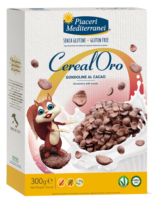 PIACERI MEDITERRANEI CEREALORO GONDOLINE CACAO 300 G - Farmacia Del Monaco