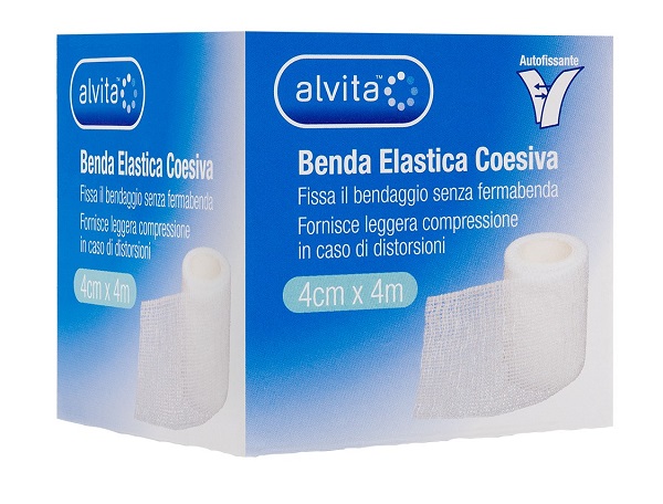 BENDA ELASTICA AUTOADESIVA ALVITA 4X4CM - Farmacia Del Monaco
