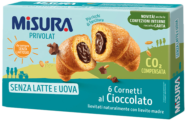 MISURA CORNETTI PRIVOLAT CIOCCOLATO SENZA LATTE E SENZA UOVA 290 G - Farmacia Del Monaco