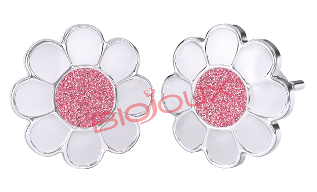 ORECCHINO STERILE BJT713 STS ROSE FLOWER - Farmacia Del Monaco
