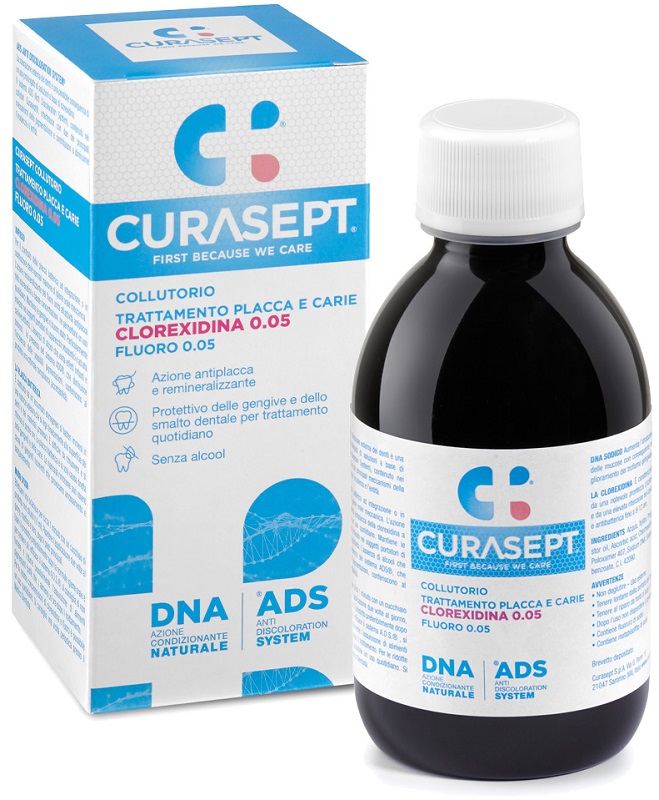 CURASEPT COLLUTORIO 0,05 ADS + DNA 200 ML - Farmacia Del Monaco