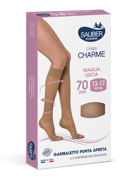 SAUBER GAMBALETTO OPEN TOE 70 DENARI MAGLIA LISCIA MEDIO TAGLIA 3 - Farmacia Del Monaco