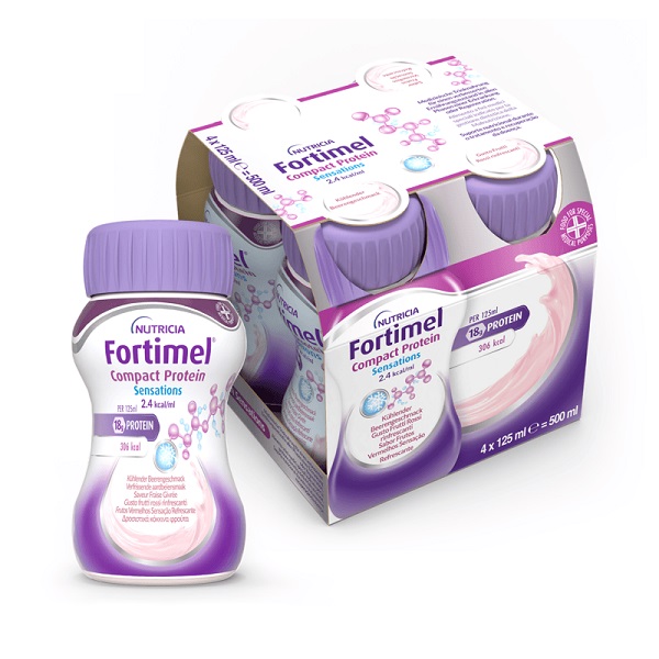 NUTRICIA FORTIMEL COMPACT PROTEIN GUSTO FRUTTI ROSSI RINFRESCANTI 4 BOTTIGLIE DA 125 ML - Farmacia Del Monaco