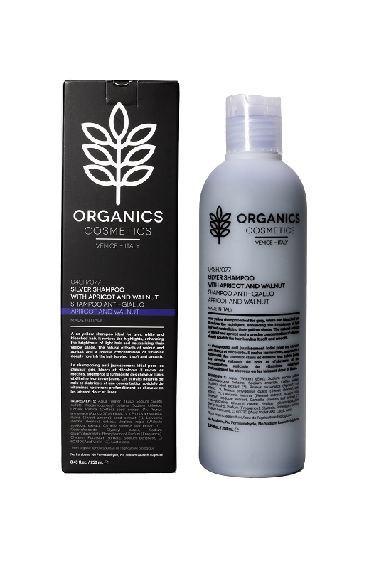 ORGANICS PHARM SILVER SHAMPOO WITH WALNUT AND APRICOT ANTI GIALLO 250 ML - Farmacia Del Monaco