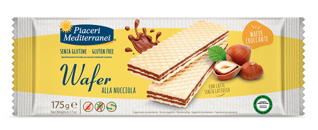 PIACERI MEDITERRANEI WAFER NOCCIOLA 175 G - Farmacia Del Monaco