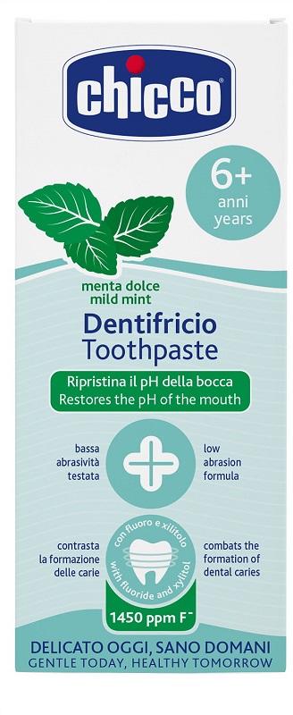 CHICCO DENTIFRICIO MENTA DOLCE 6 ANNI+ CON FLUORO - Farmacia Del Monaco