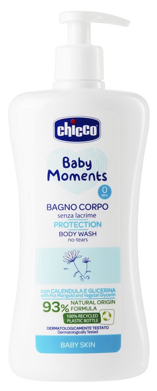CHICCO BABY MOMENTS BAGNO CORPO SENZA LACRIME PROTECTION 500 ML - Farmacia Del Monaco
