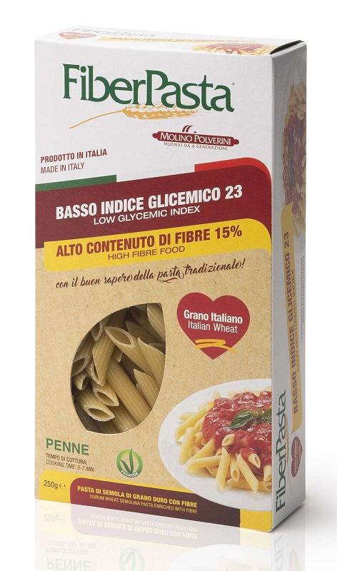 FIBERPASTA PENNE BASSO INDICE GLICEMICO 250 G - Farmacia Del Monaco