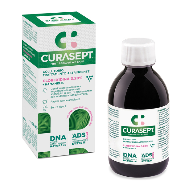 CURASEPT COLLUTORIO ADS DNA TRATTAMENTO ASTRINGENTE 200 ML + CAMPIONE OMAGGIO DENTIFRICIO ASTRINGENTE 6 ML - Farmacia Del Monaco