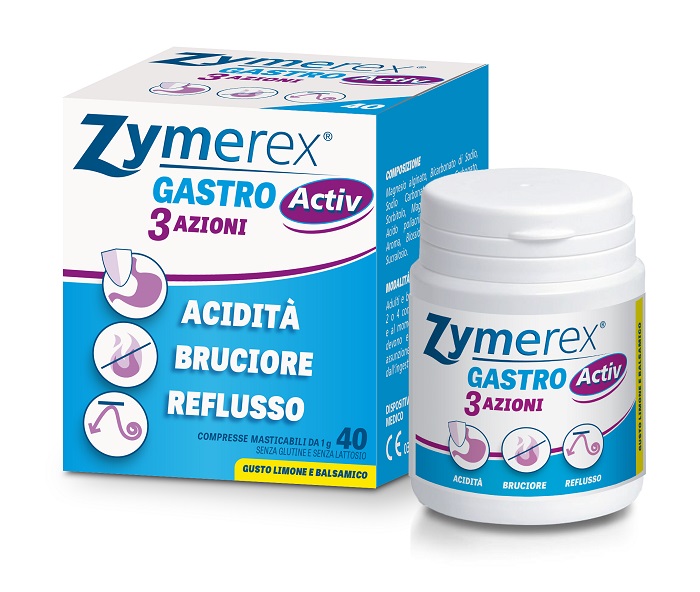 ZYMEREX GASTRO ACTIV 3 AZIONI 40 COMPRESSE MASTICABILI - Farmacia Del Monaco