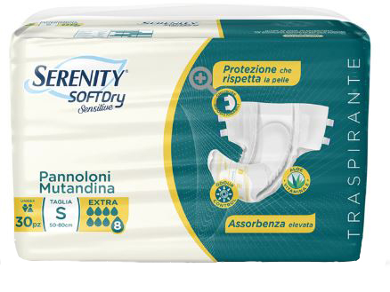 SERENITY PANNOLONE MUTANDINA SD SENSITIVE EXTRA TAGLIA S 30 PEZZI - Farmacia Del Monaco
