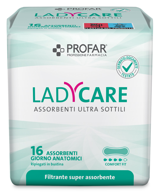 LADYCARE ASSORBENTI GIORNO ANATOMICI 16 PEZZI PROFAR - Farmacia Del Monaco