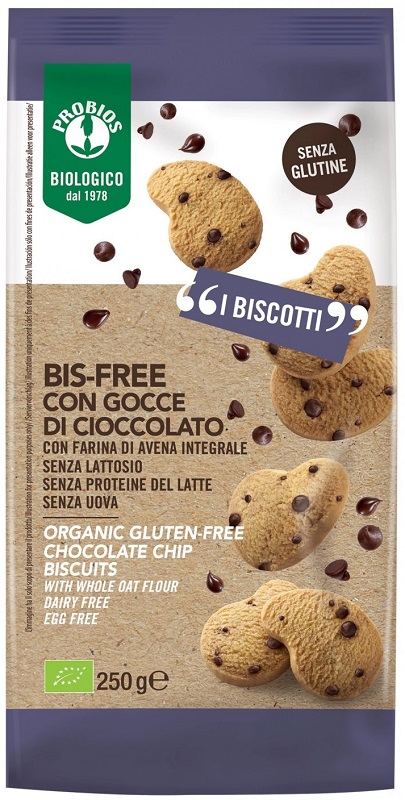 PROBIOS BISCOTTI BISFREE GOCCE DI CIOCCOLATO 250 G - Farmacia Del Monaco
