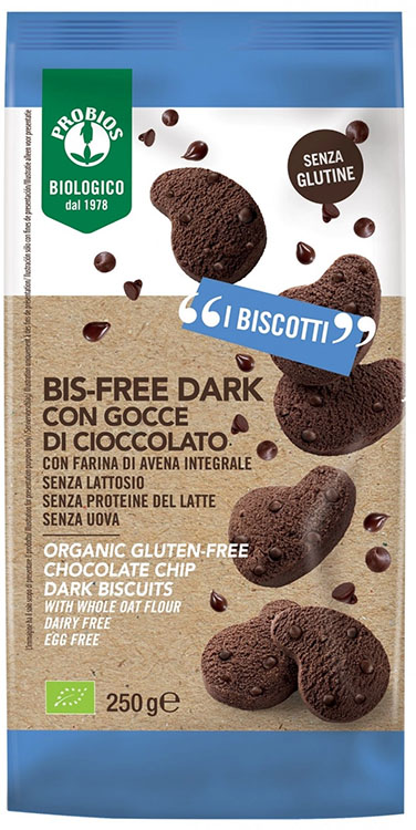 PROBIOS BISCOTTO BISFREE DARK GOCCE DI CIOCCOLATO 250 G - Farmacia Del Monaco