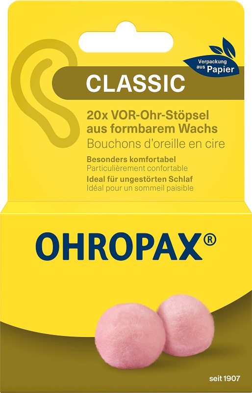 OHROPAX CLASSIC TAPPI AURICOLARI CERA OVATTA 20 PEZZI - Farmacia Del Monaco
