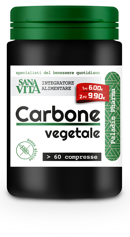 SANAVITA CARBONE VEGETALE 60 COMPRESSE - Farmacia Del Monaco