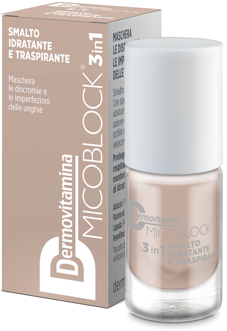 DERMOVITAMINA MICOBLOCK 3IN1 SMALTO IDRATANTE E TRASPIRANTE BEIGE 5 ML - Farmacia Del Monaco