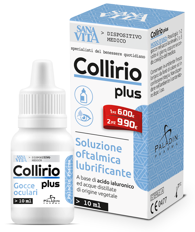 GOCCE OCULARI SANAVITA COLLIRIO PLUS 10 ML - Farmacia Del Monaco