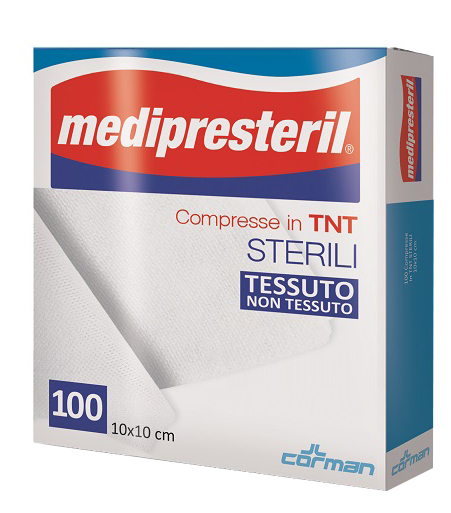 GARZA COMPRESSA MEDIPRESTERIL TNT 10X10CM 100 PEZZI - Farmacia Del Monaco