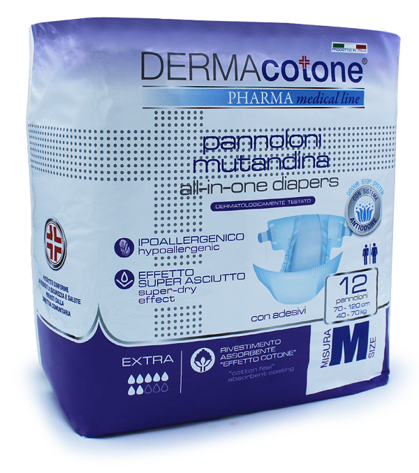 PANNOLONE MUTANDINA PER INCONTINENZA DERMACOTONE M 12 PEZZI - Farmacia Del Monaco
