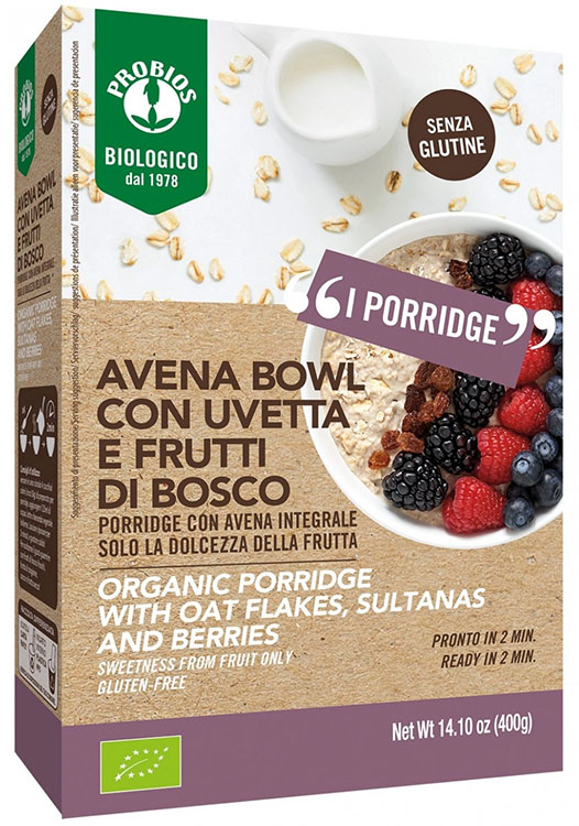 PROBIOS BIO AVENA BOWL FRUTTI DI BOSCO PORRIDGE CON AVENA INTEGRALE 400 G - Farmacia Del Monaco