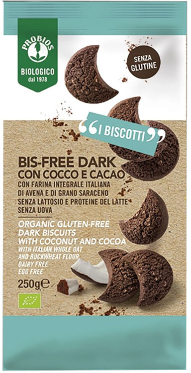PROBIOS BIO BIS-FREE DARK CON COCCO E CACAO 250 G - Farmacia Del Monaco