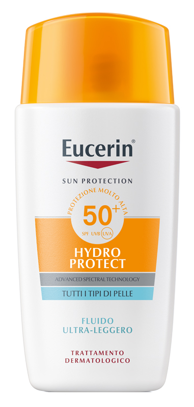 EUCERIN SUN FACE HYDRO PROTECT FLUIDO ULTRA LEGGERO SPF50+ 50 ML - Farmacia Del Monaco