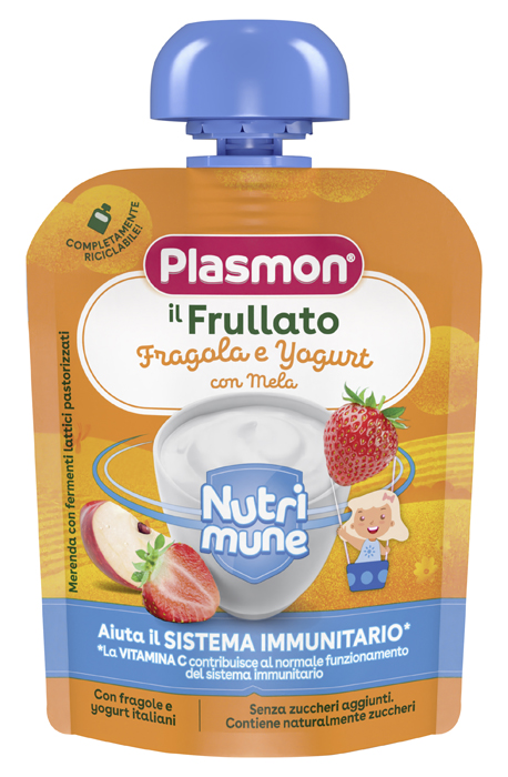 PLASMON NUTRI-MUNE FRAGOLA/YOGURT CON MELA 85 G - Farmacia Del Monaco