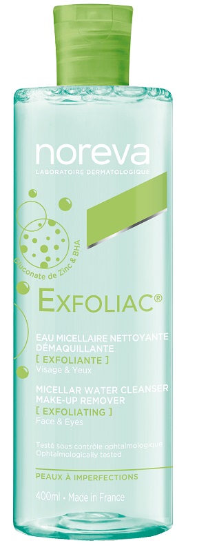 EXFOLIAC ACQUA MICELLARE DETERGENTE STRUCCANTE ESFOLIANTE 400 ML - Farmacia Del Monaco